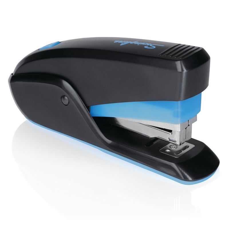 Swingline Stapler, Quick Touch Reduced Effort Stapling, Compact, 15 Sheets, Black/Blue (S7064564) - Image 3